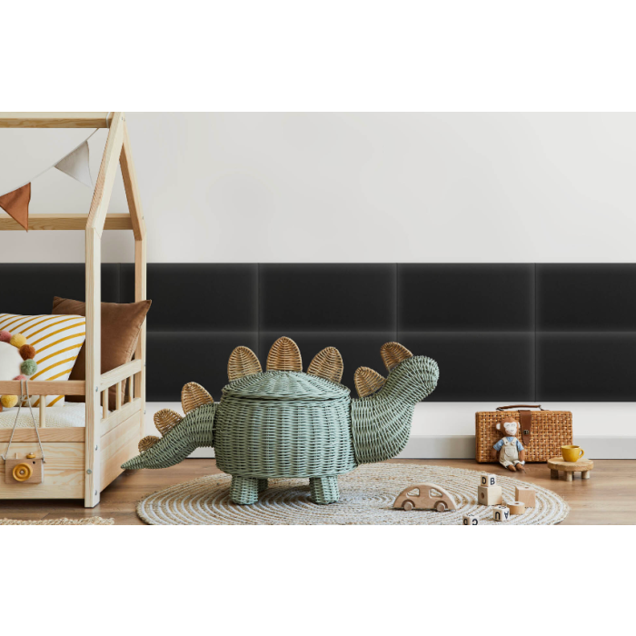 Polsterpaneel aus Kunstleder in Graphitgrau